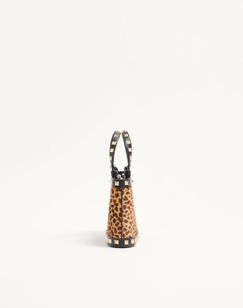 Valentino Garavani - Mini Rockstud Shopping Bag In Ponyskin Effect Calfskin With Animal Print - Animal Print - Woman - Totes